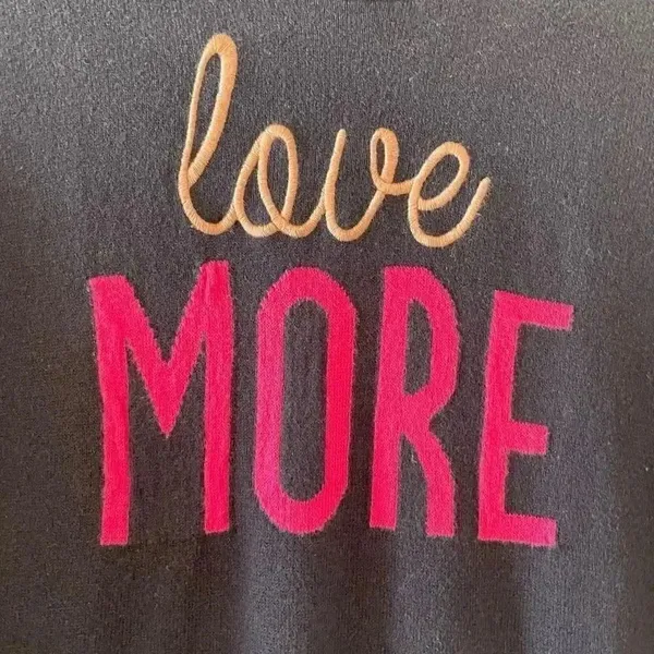 Gap Navy Blue With Pink Lettering Graphic Sweater Long Sleeves Cotton Casual Wom - Image 9