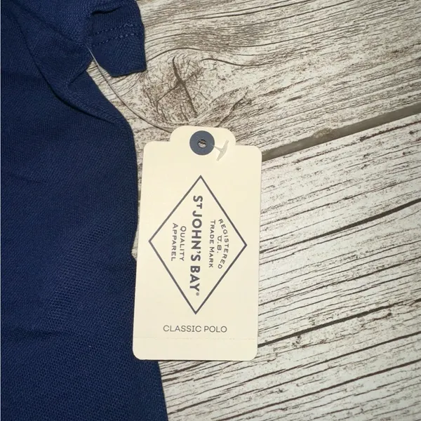 St. Johns Bay Navy Blue Polo Shirt - Image 3
