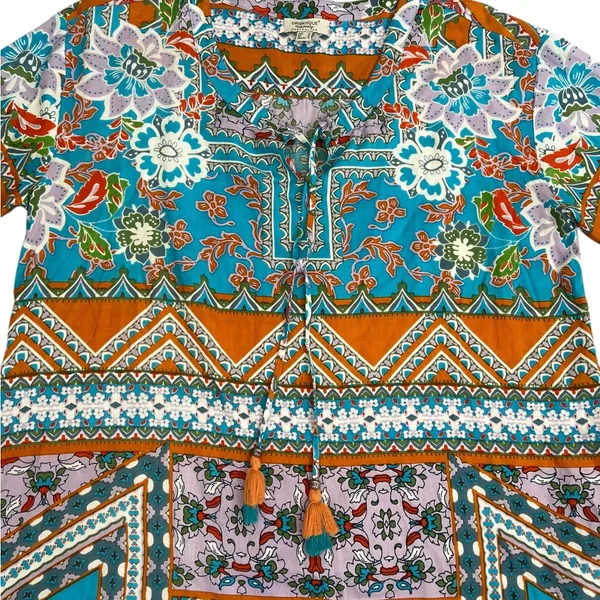 Orientique Naturally Australian Blouse Blue Size 8 - Image 2