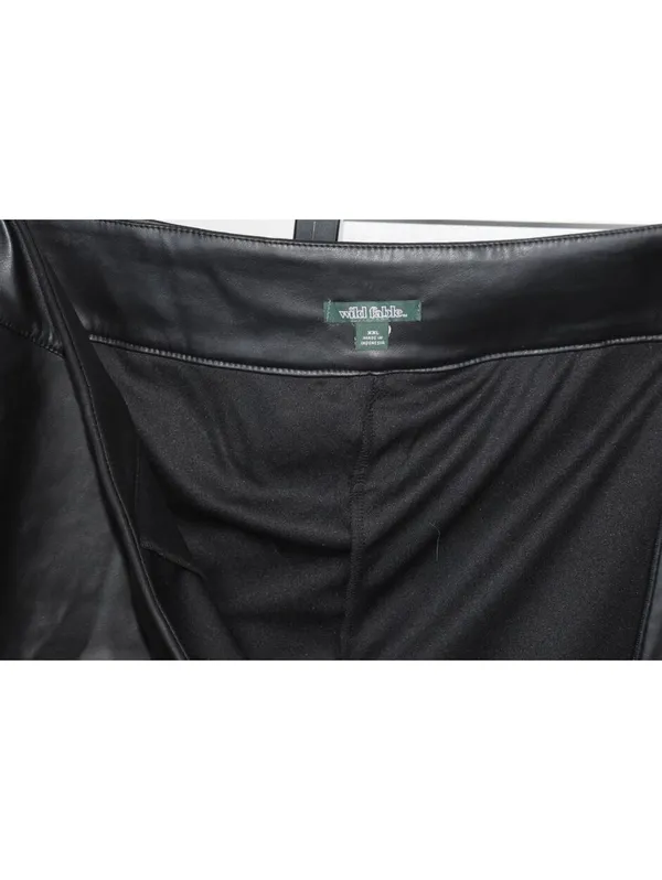 Wild Fable Black Faux Leather Mini Skirt Women's XXL Zip-Up Vegan Leather - Image 4