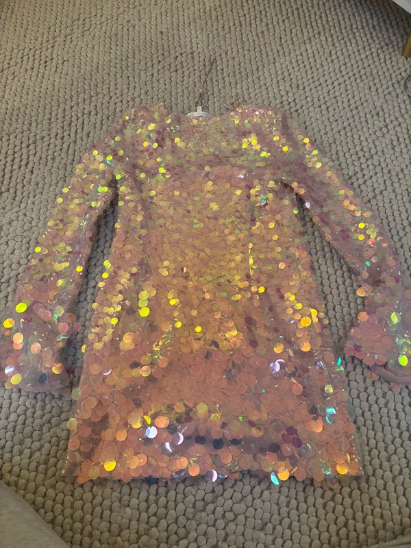 Love Shack Fancy Mini Dress pink sparkle NEW NEVER WORN - Image 2