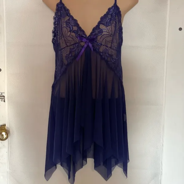 Elegant Purple Lace Chemise Size XL - Image 2