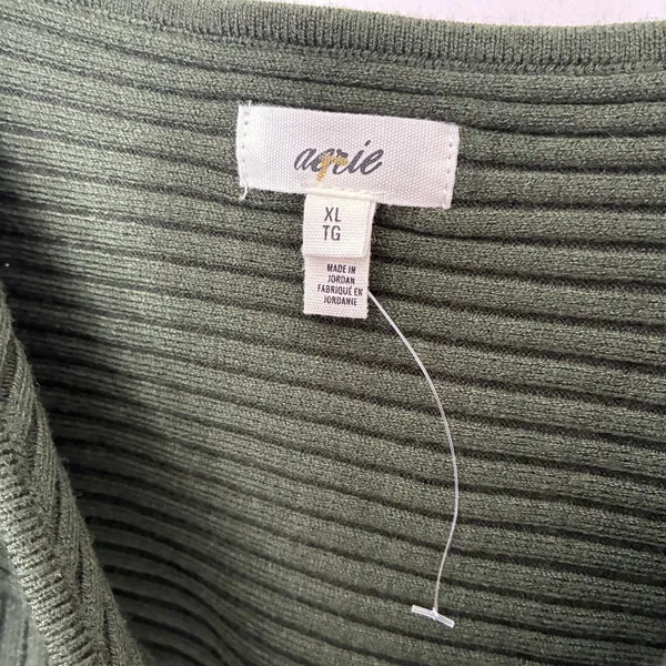 Aerie Dark Green Ribbed Crop Top Corset NWOT Womens X-Large - Image 3