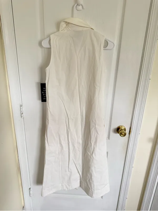 Tuckernuck NEW White Sleeveless Collared Button-Front Dress - Image 4