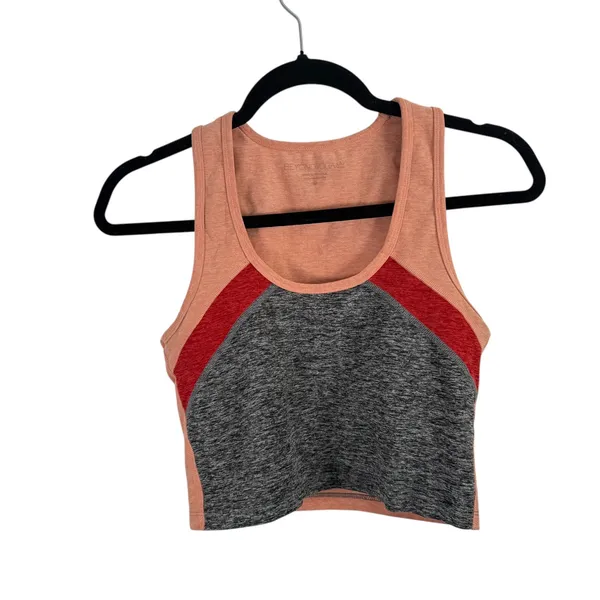 Beyond Yoga Tank Top Crop Peach Grey Colorblock Active Gym Womens Medium - Image 2