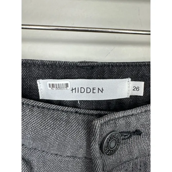 Hidden Jeans Tracey Straight Fit Black‎ Two Tone Raw Hem Size 26 HD1312ST Denim - Image 6