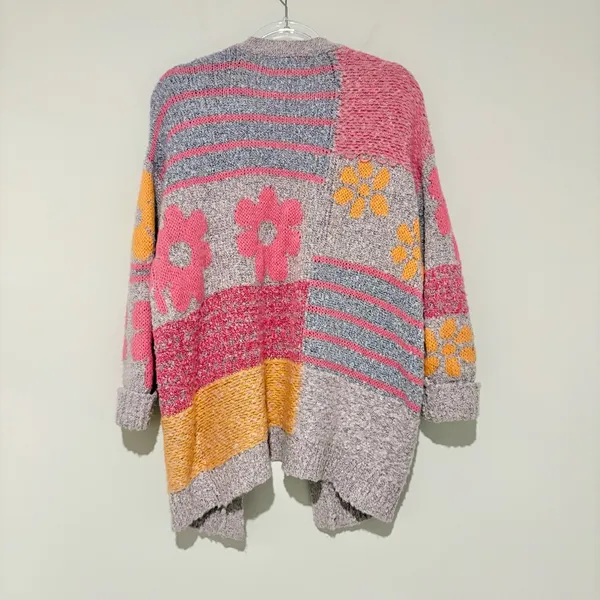Sincerely Jules Sweater‎ Longline Flower Patchwork Cardigan pink purple XS - Image 3