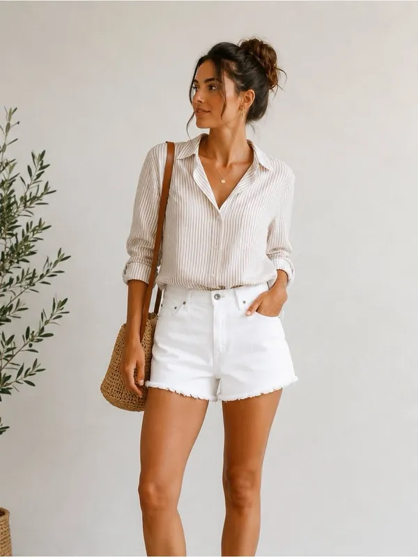 GAP woman white jeans short - Image 6