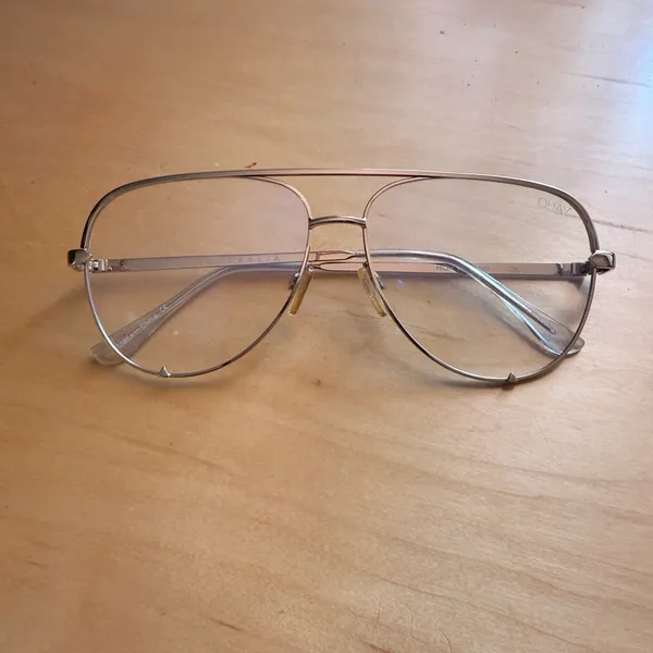 Quay Australia High Key Mini Rose Gold Blue Light Blocking Aviator Glasses 126 - Image 4
