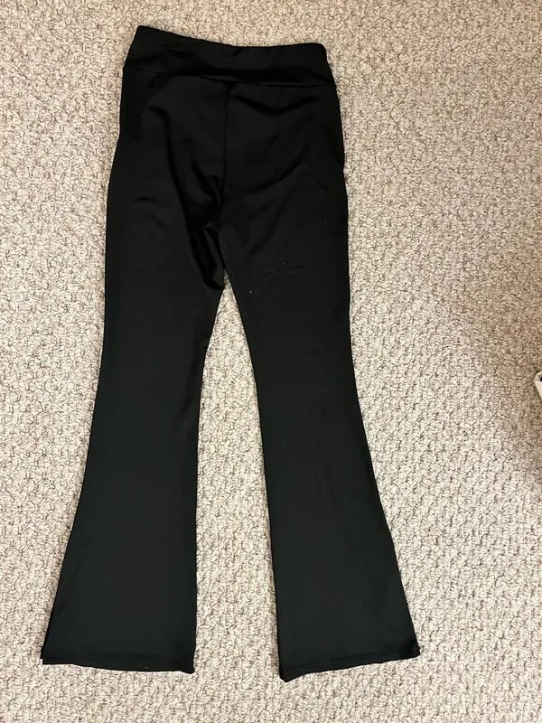 Black Yoga Pants Crossover Waist - Image 4