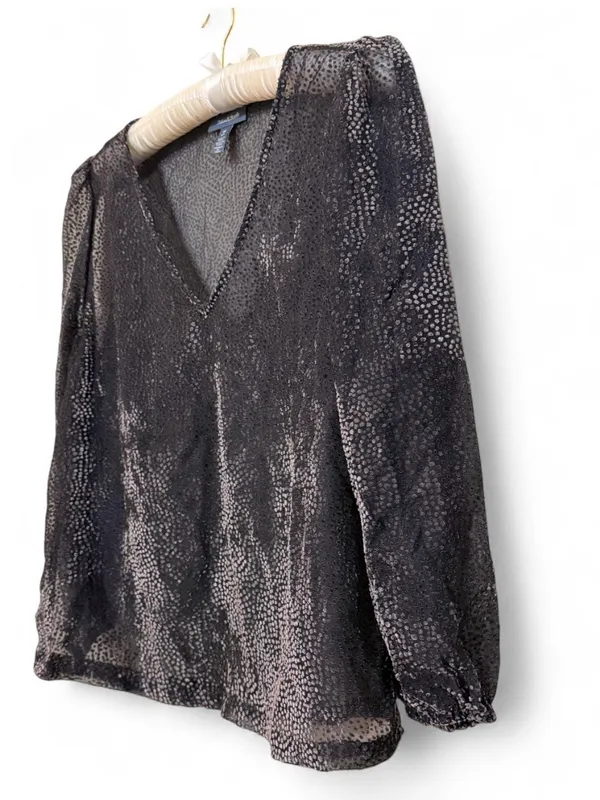 NWT ModCloth Women’s New Sheer's Eve Velvet Dot V-Neck Long Sleeve Top Size M - Image 10