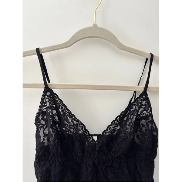 Hanky Panky Signature Lace V-Neck Cami Black Size Medium Stretch Vintage Y2K 90s - Image 7