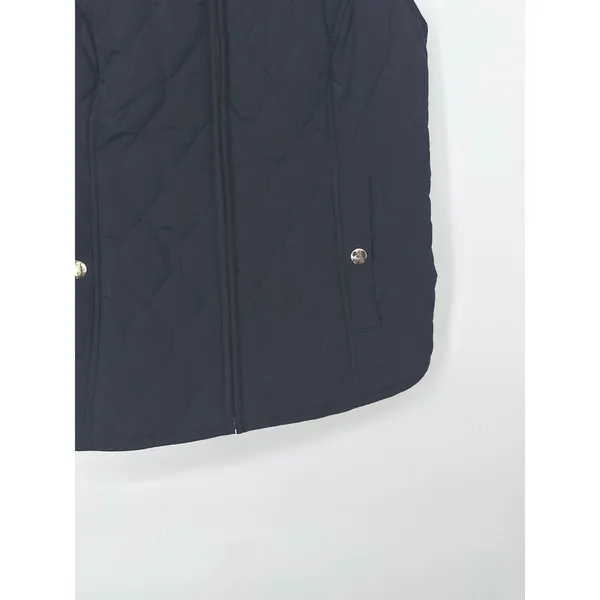 Croft & Barrow Vest Women‎ PXS Navy Blue Quilted Zip Up Outdoor Hiking Classic - Image 3