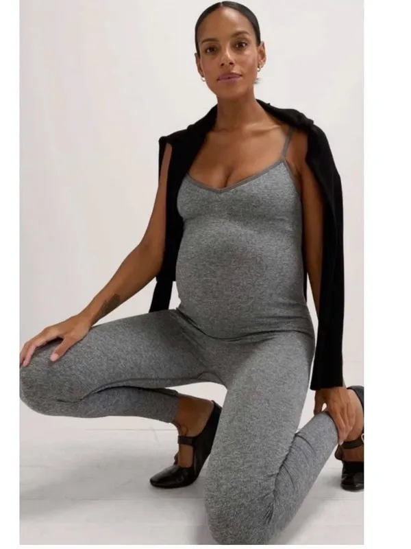HATCH The Body Rib Unitard in heather grey one piece M - Image 2