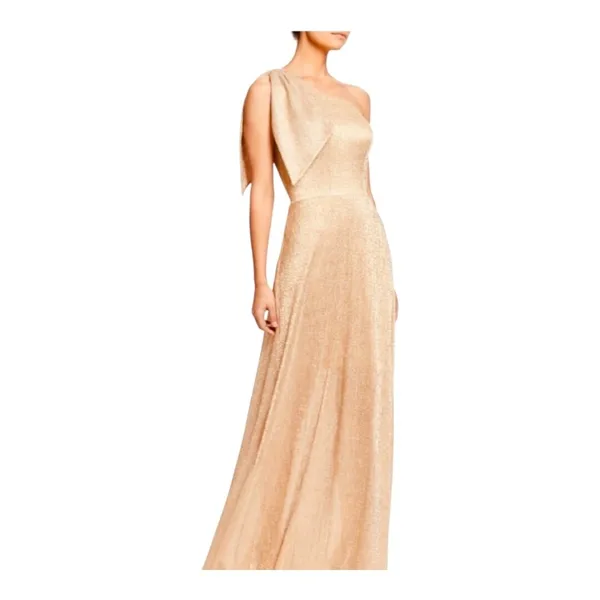 Dress‎ The Population One Shoulder Sequin Midi Dress Womens XS Rose Gold Glam - Image 2