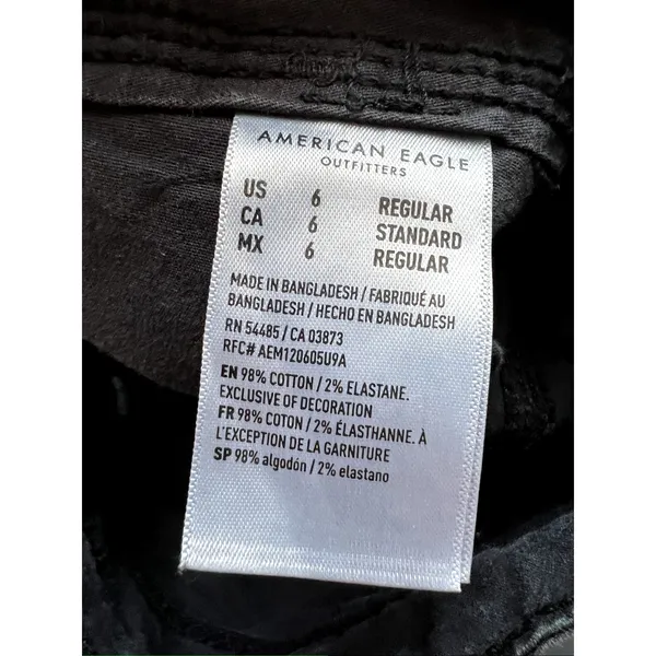 American Eagle AE Snappy Stretch Baggy Cargo Jogger Pants Black Size 6 - Image 7