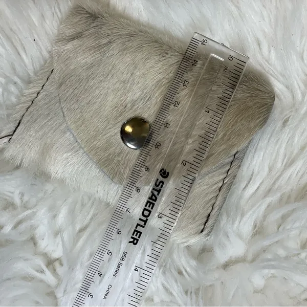Hair on Hide Genuine Leather Card Holder with snap closure. Made in USA - Image 3