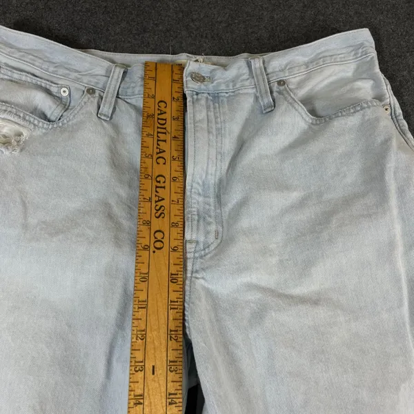 Madewell The Perfect Vintage Straight Jeans Light Wash Distressed Size 33 - Image 5