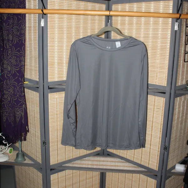 A4 Graphite Long Sleeve Performance Crew Tee Gray Size XXL - Image 2