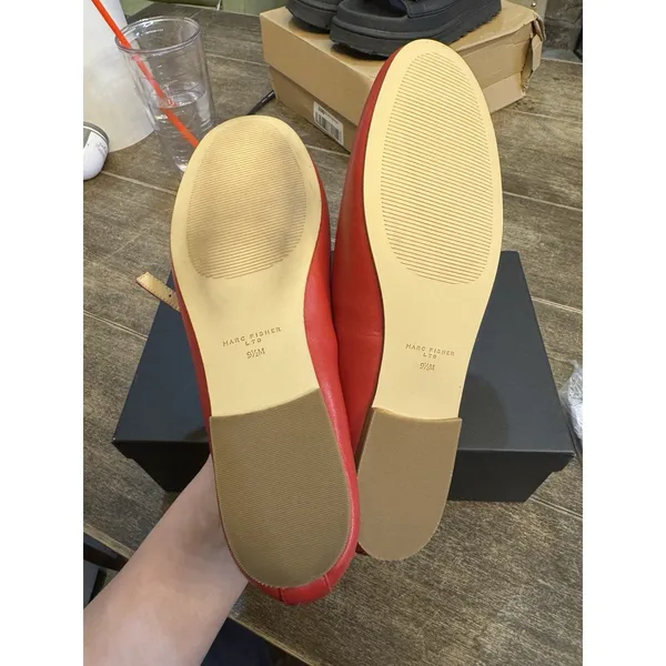 Marc Fisher LTD Women's Evie Ballet Flat Medium Red Leather Size 9.5 - Image 7