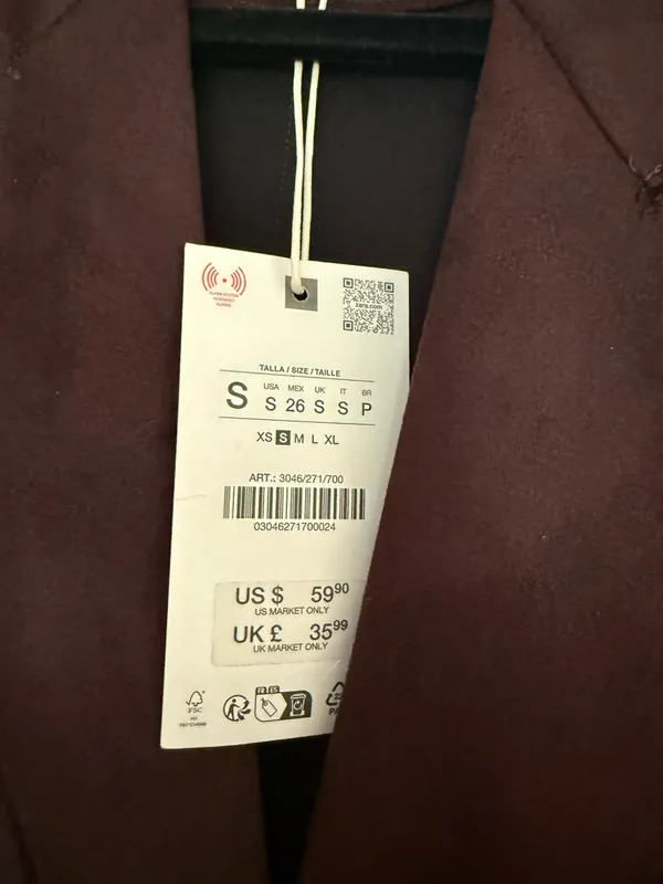 NWT Zara Faux suede blazer - Image 3