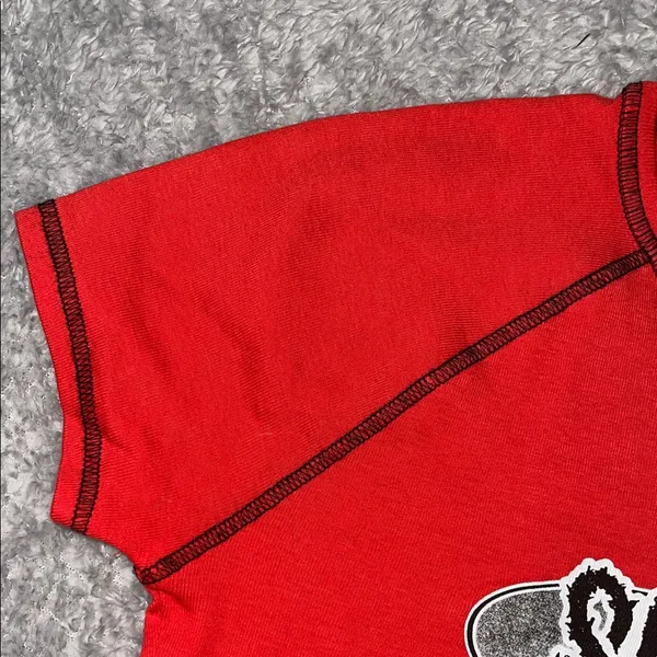 H&M Divided Slipknot Graphic Baby Tee Red Cropped Band Top Size S - Image 3