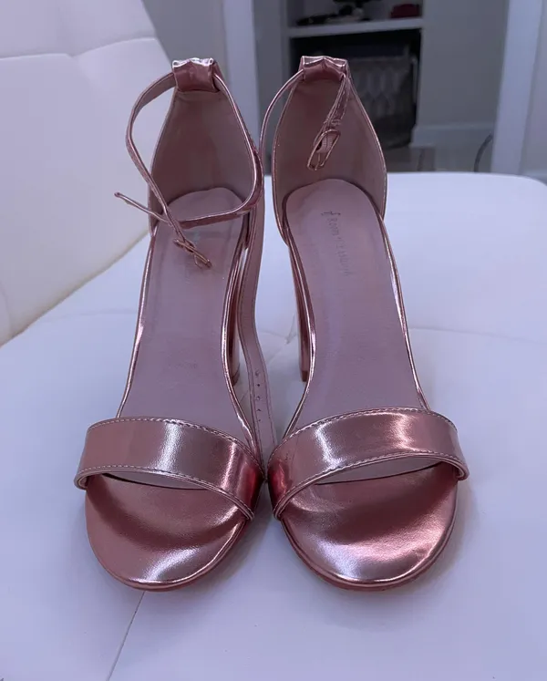 Rose gold women’s 7.5 high heels - Image 3