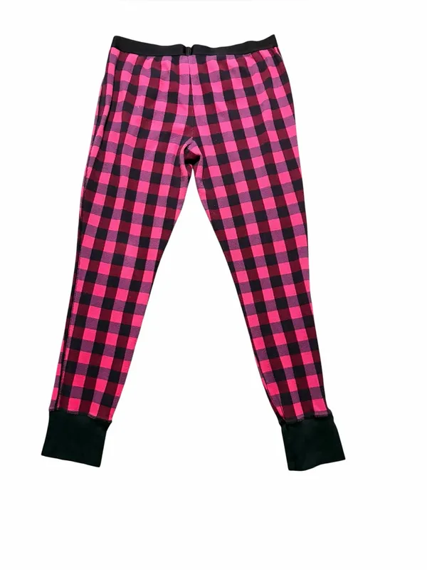 Victoria’s Secret Thermal Pink Black Plaid Pajama Set Size Large - Image 5
