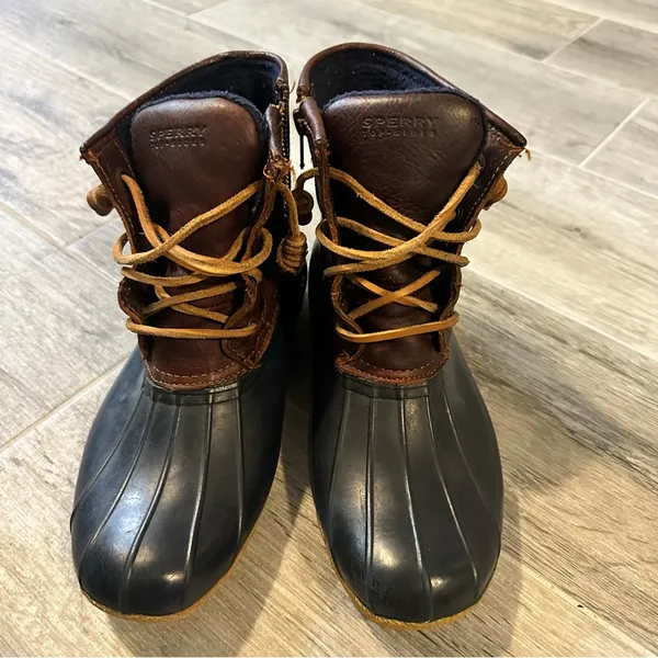 Sperry Duck Boots | Navy Leather Rain Snow Boots, US Women's 7 *No Insoles* - Image 3