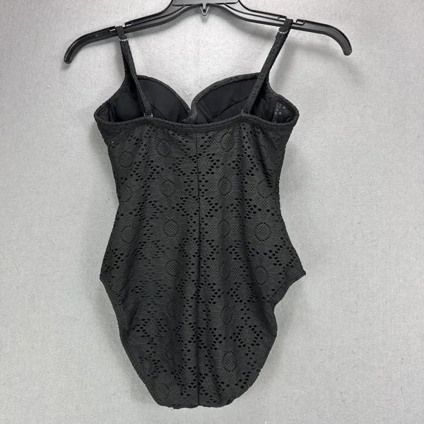 Shape FX One Piece Bathing Swimsuit Size 10 Black Built in Bra Underwire Beach - Image 2