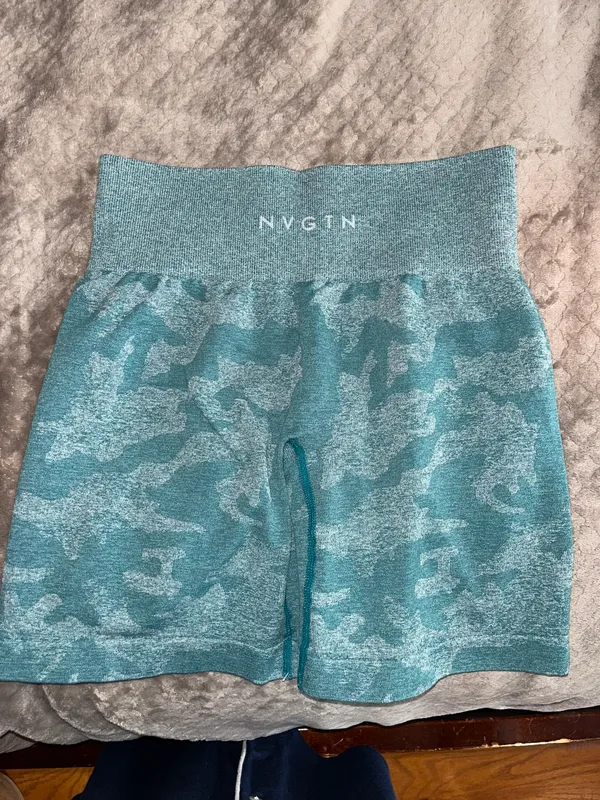 NVGTN Camo Shorts Teal - Image 2