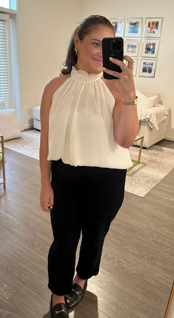 H&M white halter top - Image 3