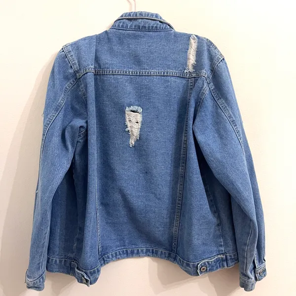 Oversized Denim Jacket Blue Size L - Image 5