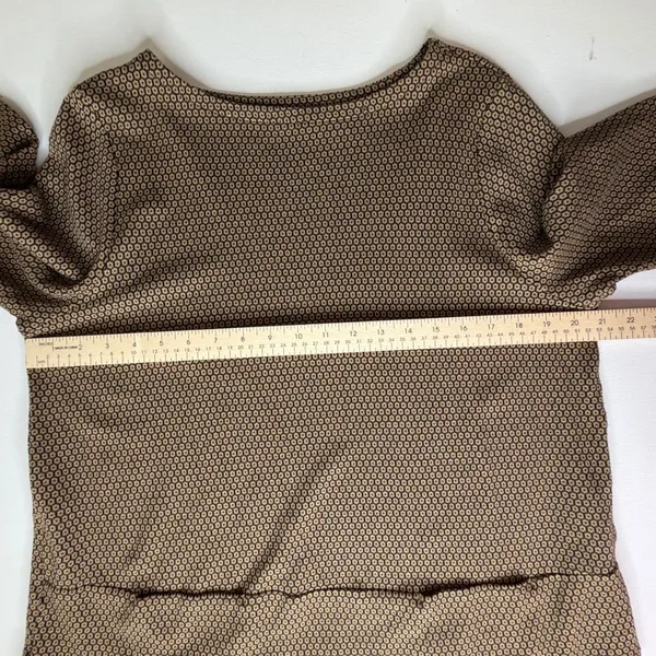 J Jill Ponte Knit Geometric Top‎ Size LP Brown Minimalist Stretch Office Comfy - Image 10