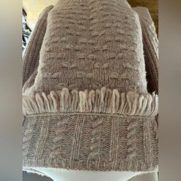 NWT LoveShackFancy Kingston Fringe Sweater - Alpaca Wool Size M - Image 5