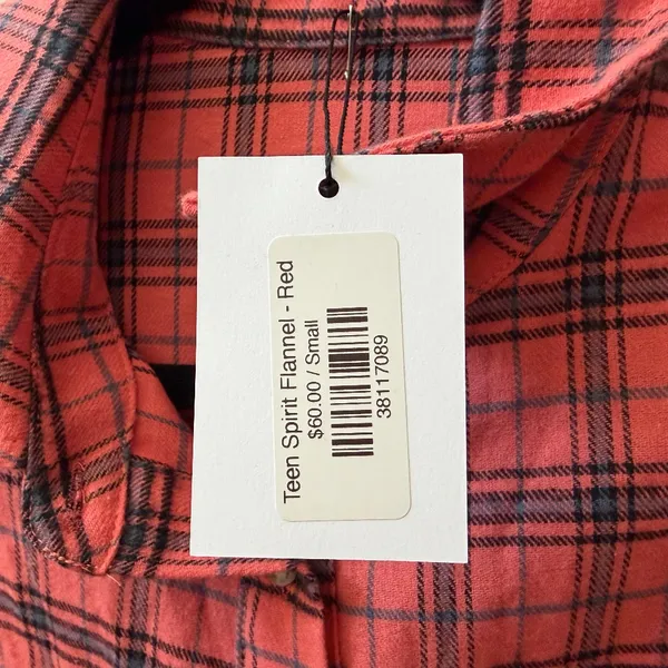 BURNOUT VINTAGE Teen Spirit Flannel in Red - Size Small - NWT New - Image 3