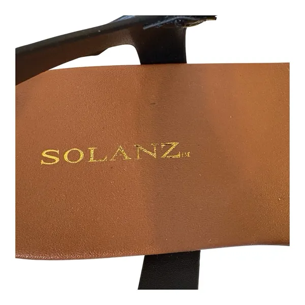 Solanz Riddle Sandals Size 9.5 Black Louise Open Toe‎ Adjustable Strap - Image 5