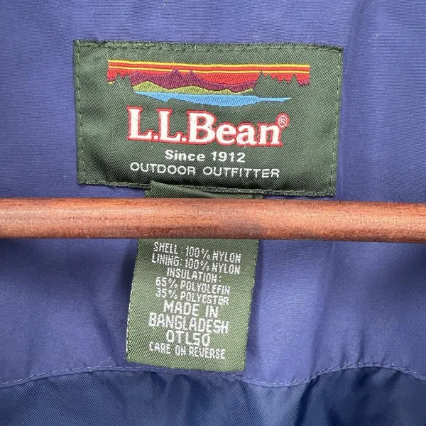 LL BEAN Womens Classic Full Zip Jacket Thinsulate Packable‎ Hood Size S Blue VTG - Image 8