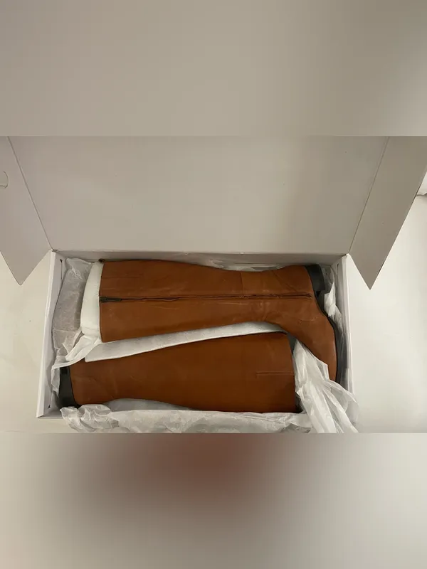 Nine West Women's Tall Leather Riding Boots - Brown Size 6.5 New in box - Image 2