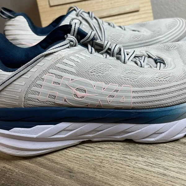 Hoka One One Bondi 6 Grey Blue Sneakers Shoes - Image 2