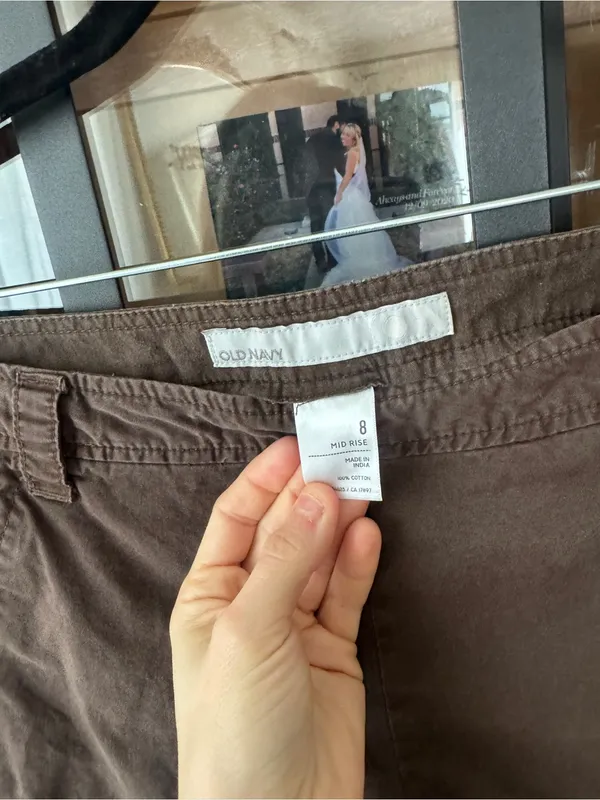 Vintage y2k Old Navy mid rise shorts micro mini chocolate brown cotton 2008 - Image 3