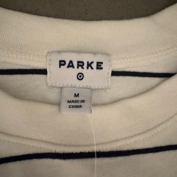 New Parke x Target navy and white striped tee and floral hair clip - Image 2