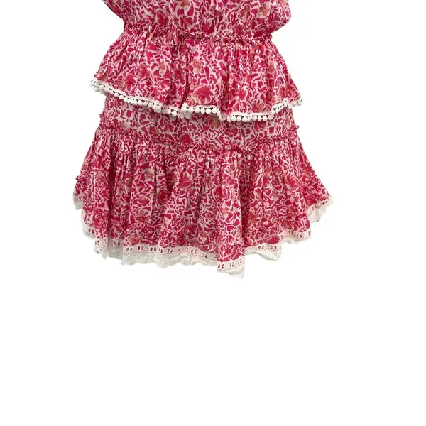 Misa Los Angeles‎ Lilian Dress Tiered Ruffle Animal Floral Print Pink Size XS - Image 7