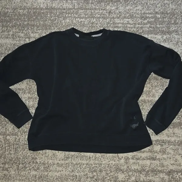 Under Armour Project Rock Crewneck Sweatshirt Black M Soft Gym Training Top - Image 2