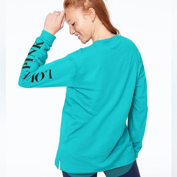 Victoria's Secret Pink Campus Long Sleeve Oversized🌵🦎 - Image 2