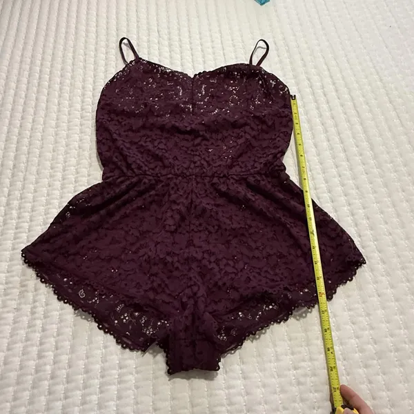 Victoria's Secret Purple Lace Lingerie Lounge Romper Sz S Small - Image 2