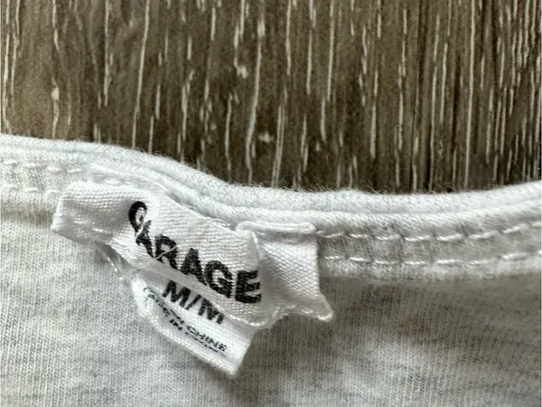 Garage White Cap-Sleeve Crewneck Crop Top - Image 10