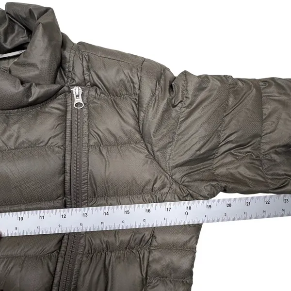 Athleta‎ Goose Down Puffer Jacket Brown Quilted Full Zip Coat Womens Size Jacket - Image 6