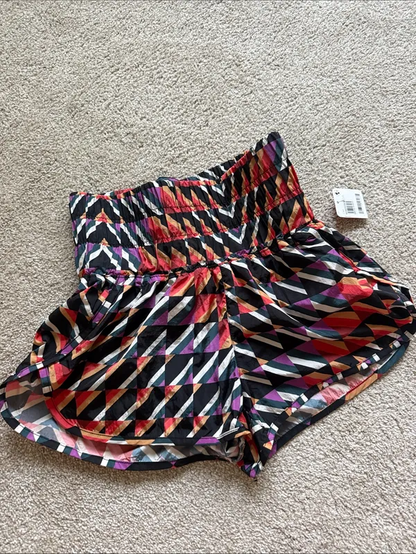 NWT Free people movement Orange crush combo print athletic shorts size Xs - Image 8