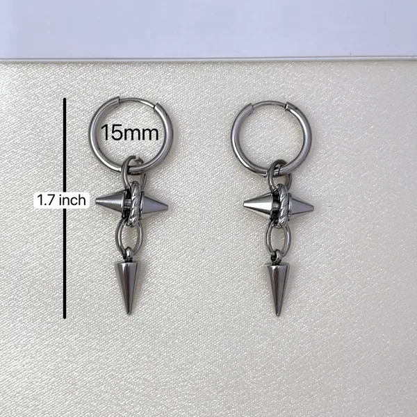 Spike Dangle Drop Earrings for Men Women Streetwear Punk Hip Hop Unisex Earrings - Image 3